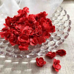 FLOWER0020- 20 PCs PACK OF RED FABRIC FLOWER