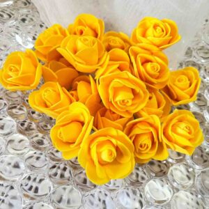 FLOWER0076 20 PCS PACK DARK YELLOW FOAM FLOWER