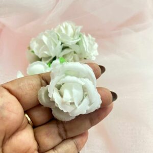FLOWER0088- 12 PCs PACK OF WHITE FABRIC FLOWER