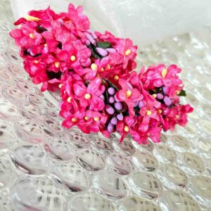 FLOWER0077- 12 PCs PACK OF PINK FABRIC FLOWER
