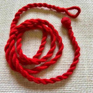 LONGDORI01- ARNAS 2PCS PACK OF 6MM THICK 32-34" LONG ADJUSTABLE RED COTTON ROPE | NECKLACE DORI FOR JEWELLERY MAKING