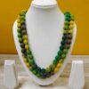 2LDORI19- ARNAS 1 PC PACK OF YELLOW-GREEN-BROWN LAYER FABRIC AND BEADS TASSEL FOR JEWELLERY MAKING