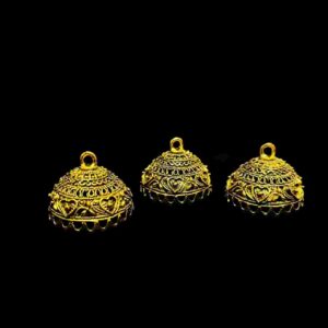 JHUMKAg0101- 3 PAIRS PACK OF GERMAN GOLD | OXIDIZED GOLDEN JHUMKIES FOR EARRING MAKING