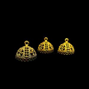 JHUMKAg0102- 3 PAIRS PACK OF GERMAN GOLD | OXIDIZED GOLDEN JHUMKIES FOR EARRING MAKING