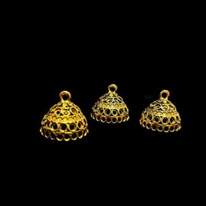 JHUMKAg0103- 3 PAIRS PACK OF GERMAN GOLD | OXIDIZED GOLDEN JHUMKIES FOR EARRING MAKING