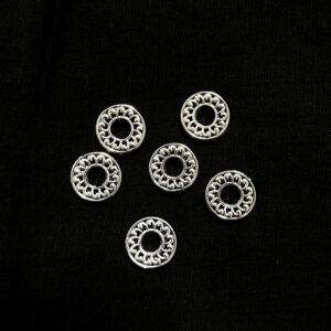 OXIBEADS0053 -50 GM PACK OF SILVER ROUND MOTIF GERMAN SILVER PENDANT