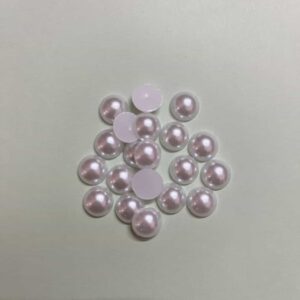 PLASTICBEADS0077 ARNAS 85 PCS PACK OF 10 MM WHITE HALF ROUND PEARL BEADS FOR JEWELLERY MAKING| EMBROIDERY | CRAFTING| ARI WORK- 20 GM (APPROX)