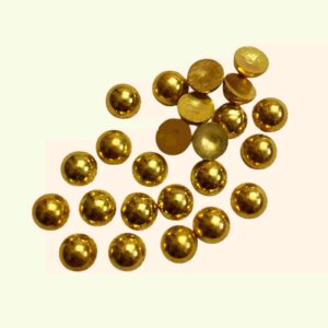 PLASTICBEADS0075 ARNAS 120 PCS PACK OF 8 MM GOLDEN HALF ROUND CC BALL FOR JEWELLERY MAKING| EMBROIDERY | CRAFTING| ARI WORK- 20 GM (APPROX)