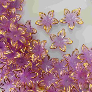 PLASTICBEADS0091 Arnas 13pcs pack of 1.5 inch Lavender Acrylic Flower for Brooch Making| Embroidery|Craft Work| Jewellery Making