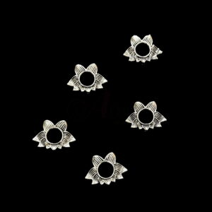 OXIBEADS0054 -50 GM PACK OF SILVER ROUND MOTIF GERMAN SILVER PENDANT