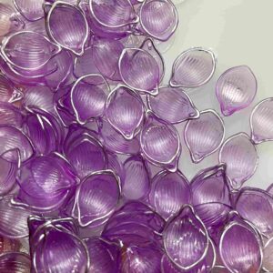 PLASTICBEADS0103 Arnas 27 Pcs pack of 2.2 X1.5mm Purple Acrylic Flower for Brooch Making| Embroidery|Craft Work| Jewellery Making