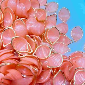 PLASTICBEADS0105 Arnas 27 Pcs pack of 2.2 X1.5mm Baby Pink Acrylic Flower for Brooch Making| Embroidery|Craft Work| Jewellery Making