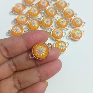 ECHARMS0208 ARNAS ORANGE YELLOW COLOR BEAUTIFUL CHARMS FOR RAKHI MAKING | BRACELET MAKING | JEWELRY MAKING