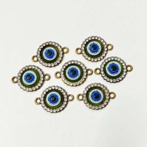ECHARMS0237 ARNAS BIG SIZE OLIVE GREEN EVIL EYE CHARMS FOR RAKHI MAKING | BRACELET MAKING | JEWELRY MAKING