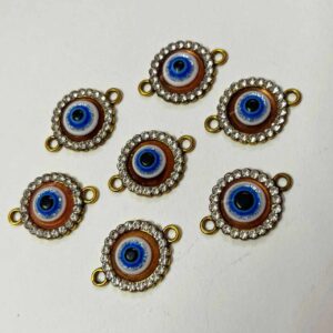 ECHARMS0238 ARNAS BIG SIZE BROWN EVIL EYE CHARMS FOR RAKHI MAKING | BRACELET MAKING | JEWELRY MAKING