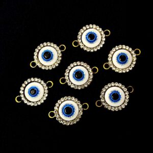 ECHARMS0239 ARNAS BIG SIZE WHITE EVIL EYE CHARMS FOR RAKHI MAKING | BRACELET MAKING | JEWELRY MAKING