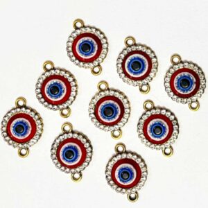 ECHARMS0240 ARNAS BIG SIZE RED EVIL EYE CHARMS FOR RAKHI MAKING | BRACELET MAKING | JEWELRY MAKING