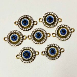 ECHARMS0241 ARNAS BIG SIZE MOSS GREEN EVIL EYE CHARMS FOR RAKHI MAKING | BRACELET MAKING | JEWELRY MAKING