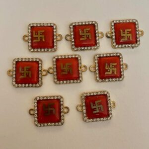 ECHARMS0242 ARNAS BIG SIZE SWASTIK RED COLORED CHARMS FOR RAKHI MAKING | BRACELET MAKING | JEWELRY MAKING
