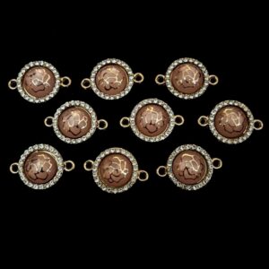 ECHARMS0250 ARNAS CIRCLE SHAPED LIGHT PEACH COLOR CHARMS FOR RAKHI MAKING | BRACELET MAKING | JEWELRY MAKING