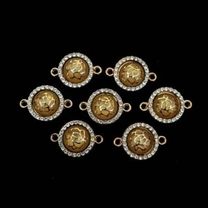 ECHARMS0252 ARNAS CIRCLE SHAPED GOLDEN COLOR CHARMS FOR RAKHI MAKING | BRACELET MAKING | JEWELRY MAKING