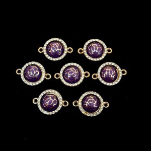 ECHARMS0253 ARNAS CIRCLE SHAPED PURPLE COLOR CHARMS FOR RAKHI MAKING | BRACELET MAKING | JEWELRY MAKING