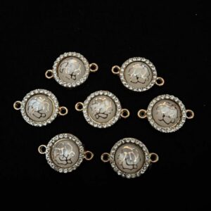 ECHARMS0254 ARNAS CIRCLE SHAPED WHITE COLOR CHARMS FOR RAKHI MAKING | BRACELET MAKING | JEWELRY MAKING