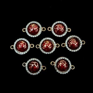 ECHARMS0255 ARNAS CIRCLE SHAPED RED COLOR CHARMS FOR RAKHI MAKING | BRACELET MAKING | JEWELRY MAKING