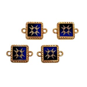ECHARMS0257 ARNAS SQUARE SHAPED ROYAL BLUE AND GOLDEN COLOR CHARMS FOR RAKHI MAKING | BRACELET MAKING | JEWELRY MAKING
