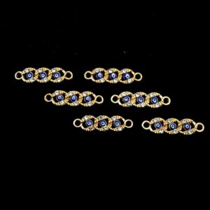 ECHARMS0266 ARNAS 3 ROUND EVIL EYE CHARMS GOLDEN AND SILVER STONES CHARMS FOR RAKHI MAKING | BRACELET MAKING | JEWELRY MAKING