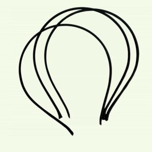HAIR00014 ARNAS 4 PCS PACK OF METAL MADE BLACK SATIN CLOTH COVERED HAIRBAND BASE FOR DESIGNER HAIRBAND MAKING