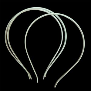 HAIR00015 ARNAS 4 PCS PACK OF METAL MADE SILVER SATIN CLOTH COVERED HAIRBAND BASE FOR DESIGNER HAIRBAND MAKING