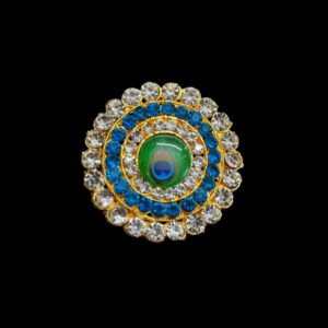 KUNDAN0224 ARNAS 1 PCS PACK OF 4.5 X 4.5 CM ROUND SHAPE BIG SIZE PEACOCK KUNDAN FOR JEWELLERY MAKING| AARI WORK