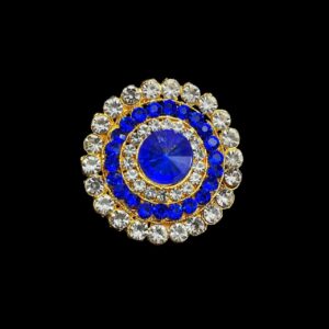 KUNDAN00225 ARNAS 1 PCS PACK OF 4.5 X 4.5 CM ROUND SHAPE ROYAL BLUE KUNDAN FOR JEWELLERY MAKING| AARI WORK