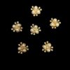 PLASTICBEADS0111 ARNAS 10 PCS PACK OF 3 BEADS GOLDEN FLOWER FOR JEWELLERY MAKING | AARI WORK| RESIN ART
