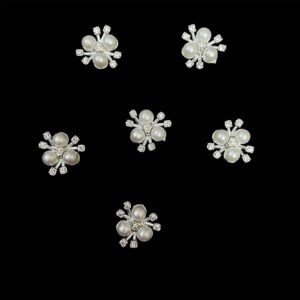 PLASTICBEADS0112 ARNAS 10 PCS PACK OF 3 BEADS SILVER FLOWER FOR JEWELLERY MAKING | AARI WORK| RESIN ART