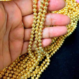 PLASTICBEADS0114 ARNAS 25 GM PACK OF ROUND SHAPE 4 MM BRIGHT GOLDEN PLASTIC BEADS FOR JEWELLERY MAKING |AARI WORK| LATKAN MAKING