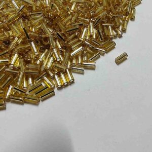 SBEADS0026 ARNAS GOLDEN COLOR GLASS OPAQUE PIPE BEADS (20-40 GM)