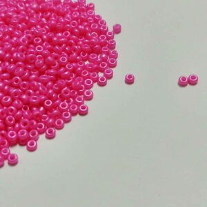 SBEADS0020 ARNAS BRIGHT PINK COLOR 11/0 SIZE GLASS OPAQUE SEED BEADS (20-40 GM)