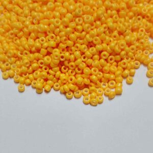 SBEADS0022 ARNAS GOLDEN YELLOW COLOR 11/0 SIZE GLASS OPAQUE SEED BEADS (20-40 GM)