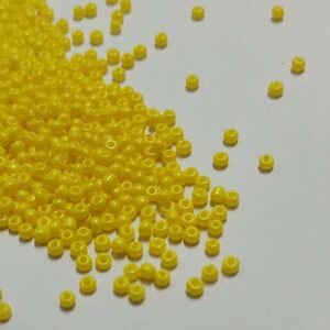 SBEADS0023 ARNAS BRIGHT YELLOW COLOR 11/0 SIZE GLASS OPAQUE SEED BEADS (20-40 GM)